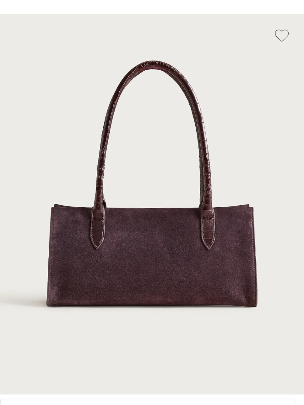 J. Crew Berkeley structured shoulder bag in suede and croc-embossed leather
